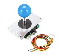 SANWA Arcade Joystick Japan Original JLF-TP-8YT 4/8 Way Operation Adjustable with Blue Ball Top and 5 Pin Wiring Harness