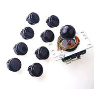 Sanwa JLF-TP-8YT Joystick + Sanwa 8 pcs OBSF-30 Push Button Bundle Kit Color : Black - for Arcade Game 4 & 8 Way Adjustable, Compatible with Catz Mad SF4 Tournament Joystick S@NWA