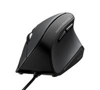 SANWA Wired Ergonomic Mouse, Silent Click Vertical Computer Mice, 3 Programmable Buttons, 1000/1600DPI, USB Corded Ergo Mouse, Reduce Wrist Strain, Compatible with Mac, Windows, PC, Laptop, Black