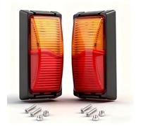 SANWAN 2PCS 8 LED Side Marker Lights 12V-24V Amber Red - Waterproof Truck Trailer Lorry Clearance Lamps, Universal Side Indicator Position Lights for Van Caravan Bus