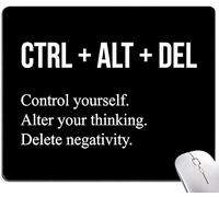 SANWUMIAN Motivational Mouse Pad, Black Inspirational Mouse Pad with Designs, Square Mouse Mat Waterproof Mousepad Non-Slip Rubber Base Mouse Pads for Office Laptop