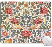 SANWUMIAN Mouse Pad, Floral Mouse Pad, Square Mouse Mat Waterproof Mousepad Non-Slip Rubber Base Mouse Pads for Office Laptop, William Morris Flowers