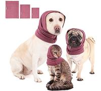 Sanwuta 3 Pcs 3 Size Dog Ear Cover Pet Calming Hoodie for Anxiety Relief, Pet Neck and Ears Warmer Dog Calming Hood for Grooming, Bath Drying Noise Protection, Cats and Dogs Ear Protector, S/M/L