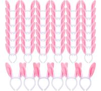 Sanwuta 96 Pcs Easter Bunny Ears Cute Rabbit Plush Headbands for Kid Adults Easter Party Decoration Birthday Party Favors
