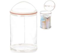 Sanwuta Beige Clear Lotion Toiletry Bag Travel Makeup Case Waterproof PVC Cosmetic Bag With Handle Zipper Portable Survival Organizer Pouch for Women Pool Gift Party