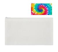 Sanwuta White Cotton Makeup Bag for Tie Dying Items Things to Tie Dye Blank Pencil Case Cotton Cosmetic Bag for Groups Dye Party Supplies(12.5" X 7'')