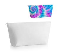 Sanwuta White Cotton Makeup Bag for Tie Dying Items Things to Tie Dye Blank Pencil Case Cotton Cosmetic Bag for Groups Dye Party Supplies (10.2" X 5.5" X 2.1")