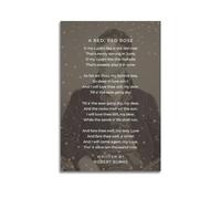 SANWYA A Red, Red Rose Poem by Robert Burns Art Living Room Bedroom Posters Painting Decorative Painting Print Canvas Wall 08x12inch(20x30cm)