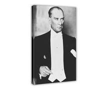 SANWYA Atatürk-mustafa Kemal Ataturk-Former President of Turkey Print Poster Canvas Poster Wall Art Decor Print Picture Paintings for Living Room Bedroom DecorationFrame-style-1612x18inch(30x45cm)