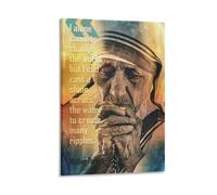 SANWYA Mother Teresa Quote I Alone Cannot Change Poster Posters Celebrity Decorative Paintings Frame-style 08x12inch(20x30cm)