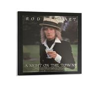 SANWYA Rod Stewart-A Night On The Town Posters Celebrity Decorative Paintings Frame-style 12x12inch(30x30cm)