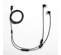 Sanxir Anti-Radiation Air Tube Headphones with USB-C Plug, EMF Protection Earphone, Radiation Free Headset with Type C Plug, Mic and Volume Control. (Black)