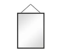SANY DAYO HOME 12 x 16 inches Real Glass Black Rectangular Mirror with Chain, Metal Framed Small Wall Hanging Rectangle Bathroom Mirror for Home, Door, Nursery Modern Farmhouse Decor