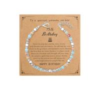 Sanyaa 30th 40th 50th 60th 65th 70th 75th 80th Birthday Gifts for Women Bracelets 50 60 65 70 Year Old Natural Stones Happy Birthday Bracelets for Women, M, Zinc, no gemstone