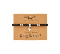 Sanyaa Ring Bearer Dinosaur Proposal Bracelet Will You Be Our Ring Bearer, Thank You For Being Our Ring Bearer Wedding Gift, L, Acrylic, no gemstone