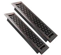 SANYCASA 2 Pack Floor Register 2x12 Inches Heavy Duty Walkable Steel Floor Vents Ease Adjust Air Flow Direction Floor Registers - Boston Design - Oil Rubbed Bronze Air Floor Vent Covers for Home