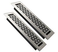 SANYCASA 2 Pack Floor Register 2x12 Inches Heavy Duty Walkable Steel Floor Vents Ease Adjust Air Flow Direction Floor Registers - Boston Design - Satin Nickel Air Floor Vent Covers for Home