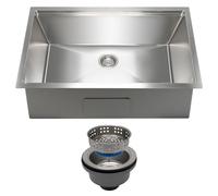 SANYCASA 33 Inch Undermount Kitchen Sink - 11 Gauge (3mm) Stainless Steel, Single Bowl with Integrated Ledge, Superior Drain Design