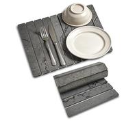 SANYCASA Stone Drying Mat Kitchen 60x40cm Dish Drying Mat Coffee Mat Super Absorbent, Quick-Dry, Non-Slip Easy Clean Foldable Space Saving, Grey