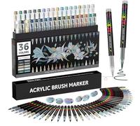 Sanyetral 36 Acrylic Paint Pens Grey Tones, Acrylic Paint Marker Set for Wood, Canvas, Rock,Painting,Glass, Ceramic, Stone Surfaces, Metal, DIY Crafts Making