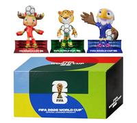 Sanyetral FIFA WORLD CUP 2026 3 Collectable Mascot Figures,Multi-Colour,includes Figurines Clutch,Zayu,Maple,Court Set-A in Gift Box(6 cm)