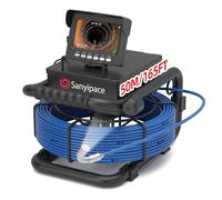 Sanyipace Sewer Camera 50m, 17mm Pipe Inspection Camera with Light, DVR & Audio Recorder, 5600mAh Battery, Included 32GB Card