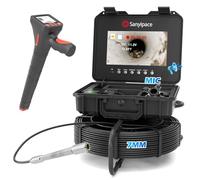 Sanyipace Sewer Inspection Camera, 70M Drain Camera with Pipe Locator, Self-Leveling, 512Hz Transmitter and DVR with Speaker, 7mm Cable, 10.1" Screen, 32GB Card