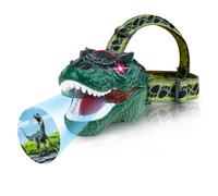 SANYIYIBA Dinosaur Headlamp for Kids T-Rex LED Flashlight with Roar Sound and Projection Adjustable Headband Fun Camping Gear Outdoor Adventure Toy Gift for Boys and Girls Ages 3-8