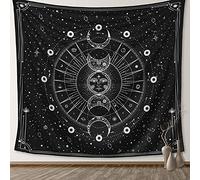 SANYOCZH Tapestry for Bedroom Aesthetic, Sun Moon Star Large Astrology Wall Hanging, Black White Psychedelic Room Decorations, Mystic Wall Decoration for Home Bedroom, Living Room, Dorm (130x150cm)