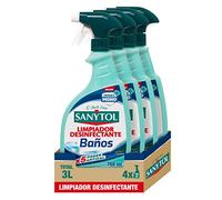 Sanytol Anti-Limescale Disinfectant Cleaner Baths, Removes Bacteria, Fungus and Virus Without Bleach, Eucalyptus Perfume - Pack of 4 x 750 ml = 3L