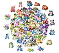 SANYUANHE Pack of 100 Cute Frog Stickers, Drolling Frogs Creative Costume Stickers, Cute Frogs Doodles Stickers for Water Bottles, Suitcases, Bikes, Cars, Tablets, Children and Adults