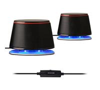 Sanyun SW102 Computer Speakers, 5Wx2, Deep Bass in Small Body, Stereo 2.0 USB Powered 3.5mm Aux Multimedia Speakers, Built-in Bottom Bass Radiators, PC Laptop Desktop Speakers, Black