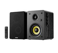 Sanyun SW206 4” HiFi Bookshelf Speakers with Studio Mode, 80W Active, Bluetooth 5.4/Optical/Coaxial/TRS/Aux/24bit DAC USB, for Turntable TV PC Desktop, MDF Cabinet, Remote Control, Black
