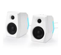Sanyun SW209 Gaming Speakers, 36W 2.0 PC Speakers, USB/Bluetooth 5.2/AUX | 3 Sound Modes (Game/Movie/Music), 24bit DAC, Glass Fiber Woofer & Silk Dome Tweeter, RGB Lighting (Pair, White)