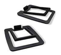 Sanyun SW601 15° Tilted Desk Speaker Stands for Compact 2''-3'' Computer PC Bookshelf Monitor Speakers, Steel Metal Base & Damping Foam Padding (Pair, Black)