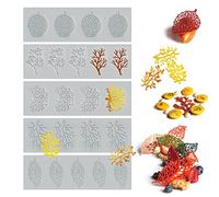 SanZaoGang 5PCS Leaf & Coral Branch Silicone Baking Molds, Gray