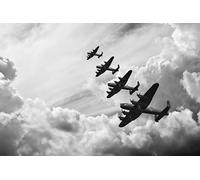 SanZez DIY 5D Diamond Painting，Vintage Airplane Retro Image of Lancaster Bomber Jets Air Force in Clouds Plane，Full Drill Crystal Rhinestone Kits 40x50cm