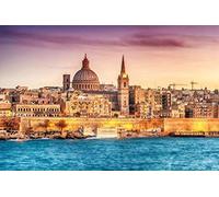 SanZez Valletta Scenery in Malta DIY 5D Diamond Painting by Number Unique Kits Home Wall Decor Crystal Rhinestone Wall Decor Cross Stitch 40x50cm