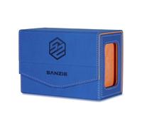 SANZIE Card Deck Box for MTG Commander Deck Box with 2 Toploaders 35PT fits 240+ Single Sleeved Trading Cards PTCG TCG Deck Box for Trading Cards (Blue)
