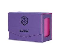 SANZIE Card Deck Box for MTG Commander Deck Box with 2 Toploaders 35PT fits 240+ Single Sleeved Trading Cards PTCG TCG Deck Box for Trading Cards (Purple)