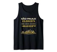 Sao Paulo Brazil Coordinates Minimal City Identity Design Tank Top