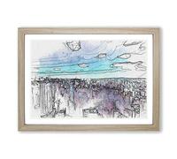 Sao Paulo Brazil Skyline in Abstract Framed Print | A2 Oak Framed Wall Art | Ready to Hang | Abstract Cityscape Picture | Living Room Bedroom Lounge Office