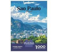 Sao Paulo Cityscape 1000 Piece Jigsaw Puzzle, Historic Square Architecture, Premium Paper Puzzle, Decorative Artwork for Travel Lovers, Paper Board, 52x38cm/1000pcs