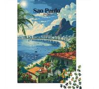 Sao Paulo Cityscape Travel Puzzle 1000 Pieces, Urban Skyscraper View, Interlocking Paper Pieces for Adults, Decorative Artwork, 38x26cm/1000pcs