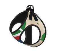 Sao Tome And Principe Flag Map Print Adjustable Reflective Harness Leash Set For Cats, Dogs And Small Pets, Soft Breathable Mesh Walking Vest With Escape-Proof Lead