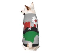 Sao Tome And Principe Flag Map Print Small Dogs Warm Hoodie, Soft And Breathable Sweatshirt, Easy To Wear Jumper For Winter And Fall, Cold Weather Hooded Coat Pullover