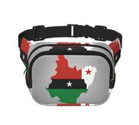 Sao Tome and Principe flag map01 print Cute Large Black Fanny Packs for Women Cross Body Waist Bag Nylon Fashionable Fanny Pack, Black, One Size