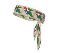 Sao Tome And Principe Flag Map02 Print Tie Headband For Women Men,Ninja Headbands, Sweat Headband,For Athletic Yoga Running Gym.