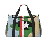 Sao Tome and Principe Flag map03 Print Stylish Foldable Carry On Tote with Waterproof Zipper for Weekend Getaways Bag