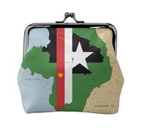 Sao Tome and Principe flag map03 Print Stylish unique Coin Purse Cute Mini Wallet with Kiss Lock Waterproof for Coins